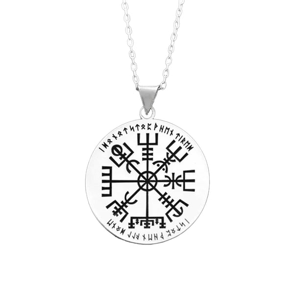 925 Sterling Silver Vegvisir Rune Necklace