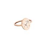 925 Sterling Silver Gold Star Signet Dainty Ring