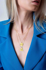925 Sterling Silver Three Layer Couple Initials Necklace