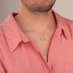 925 Sterling Silver Circle Queer Flag Necklace