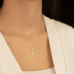 925 Sterling Silver Initial Necklace With Heart