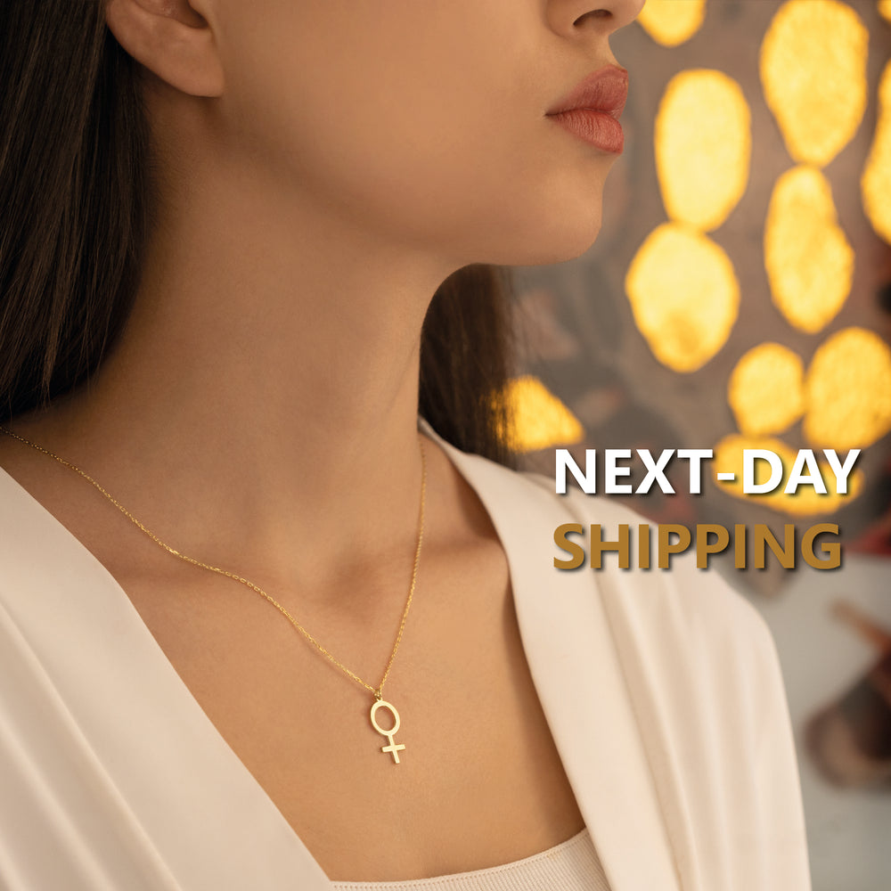 925 Sterling Silver Female Symbol Necklace