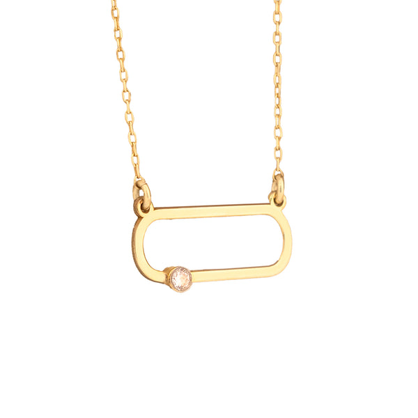 925 Sterling Silver Birthstone Rectangle Necklace