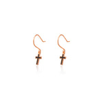925 Sterling Silver Enamel Cross Earrings
