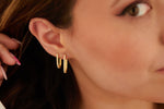 925 Sterling Silver Yarim Tamtur Crystal Pave Ataç Earrings 18 Mm