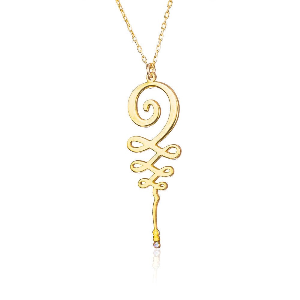 925 Sterling Silver Unalome Necklace With Stone