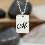 925 Sterling Silver Personalised Initial Tag Necklace