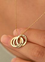 925 Sterling Silver Russian Rings Necklace