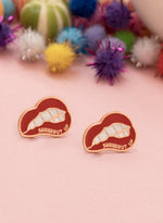 925 Sterling Silver Enamel Lips Earrings