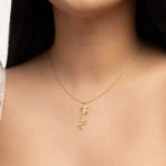 925 Sterling Silver Veritical Cross Name Necklace