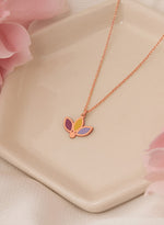 925 Sterling Silver 3 Leaf Lotus Necklace