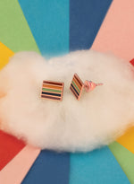 925 Sterling Silver Pride Flag Earrings