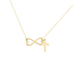 925 Sterling Silver Infinity Cross Y Necklace