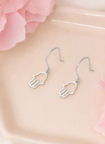 925 Sterling Silver Hamsa Earrings