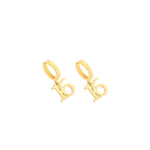 925 Sterling Silver Initial Earring