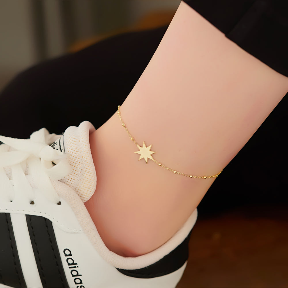 925 Sterling Silver Star Anklet