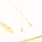 925 Sterling Silver Threader Heart With Wing Chain Earrings