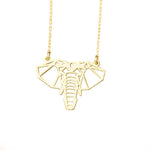 925 Sterling Silver Elephant Origami Necklace