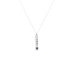 925 Sterling Silver Personalized Tiny Bar Tag Necklace With Birthstone