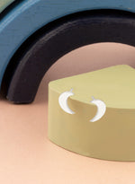 925 Sterling Silver Moon Studs