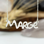 925 Sterling Silver The Simpsons Font Name Necklace