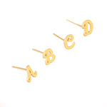 925 Sterling Silver Initial Studs