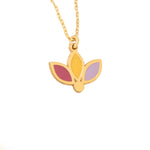 925 Sterling Silver 3 Leaf Lotus Necklace