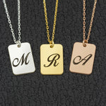 925 Sterling Silver Personalised Initial Tag Necklace