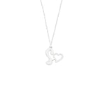925 Sterling Silver Initial Necklace With Heart