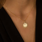 925 Sterling Silver Jesus Cross Sun Necklace