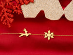 925 Sterling Silver Deer With Snowflake Bracelet
