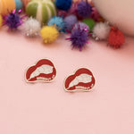925 Sterling Silver Enamel Lips Earrings