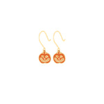 925 Sterling Silver Enamel Pumpkin Earrings,