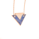 925 Sterling Silver Double Triangle Enamel Necklace