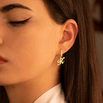 925 Sterling Silver Dangle Initial Earring 95