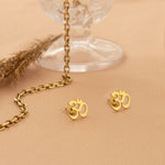 925 Sterling Silver Om Studs 425