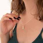 925 Sterling Silver Enamel Diamond And Triangle Necklace