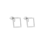 925 Sterling Silver Triangle Square Ear Jacket Necklace