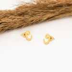 925 Sterling Silver Initial Studs,