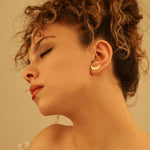 925 Sterling Silver Hi̇lal Şekli̇nde Ear Jacket Star Earrings