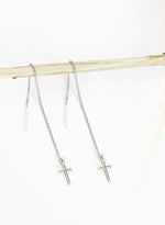 925 Sterling Silver Threader Cross Dangle Earring