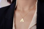 925 Sterling Silver Triangle Evil Eye Necklace