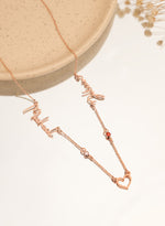925 Sterling Silver Personalized Two Name Necklace With Heart