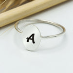 925 Sterling Silver Personalized Initial Ring