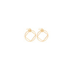 925 Sterling Silver Square Round Hoop Earrings