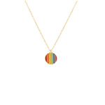 925 Sterling Silver Circle Queer Flag Necklace