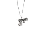 925 Sterling Silver Half Oxidized Chain Gun Necklace