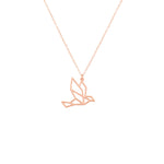 925 Sterling Silver Origami Bird Necklace