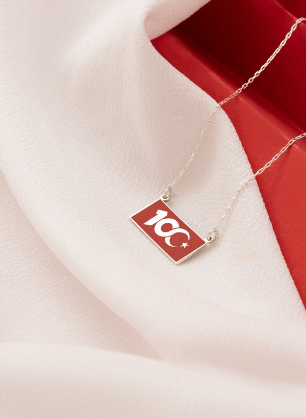 925 Sterling Silver 100. Yıl Necklace