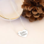 925 Sterling Silver İki Personalized Custom Name Heart Necklace